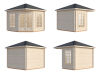Palmako Pavillon MELANIE 7,0 m² - 280x280 cm, 28 mm, inkl. Fußboden 19 mm * natur + farbig *