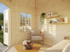 Palmako Pavillon MELANIE 6,9 m² - 280x280 cm, 44 mm, inkl. Fußboden 19 mm * natur + farbig *