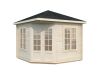 Palmako Pavillon MELANIE 6,9 m² - 280x280 cm, 44 mm, inkl. Fußboden 19 mm * natur + farbig *
