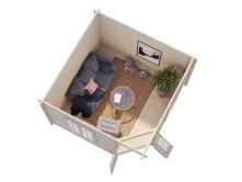 Palmako Pavillon MELANIE 9,9 m² - 330x330 cm, 44 mm, inkl. Fußboden 19 mm * natur + farbig *