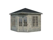 Palmako Pavillon MELANIE 9,9 m² - 330x330 cm, 44 mm, inkl. Fußboden 19 mm * natur + farbig *