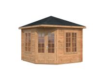 Palmako Pavillon MELANIE 9,9 m² - 330x330 cm, 44 mm, inkl. Fußboden 19 mm * natur + farbig *