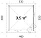 Palmako Pavillon MELANIE 9,9 m² - 330x330 cm, 44 mm, inkl. Fußboden 19 mm * natur + farbig *