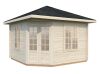 Palmako Pavillon MELANIE 9,9 m² - 330x330 cm, 44 mm, inkl. Fußboden 19 mm * natur + farbig *