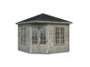 Palmako Pavillon MELANIE 9,9 m² - 330x330 cm, 44 mm, inkl. Fußboden 19 mm * natur + farbig *