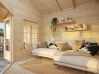Palmako Pavillon MELANIE 7,0+8,1 m² - 280x280 cm + 277 cm Anbau, 28 mm, inkl. Fußboden 19 mm * natur + farbig *