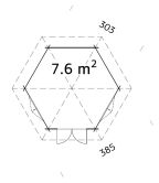 Palmako Pavillon HANNA 7,6 m² - Ø 303 cm, 34...