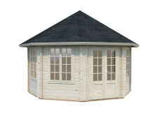 Palmako Pavillon HANNA 14,1 m² - Ø 421 cm, 44 mm, ISO, inkl. Fußboden 19 mm * natur + farbig *