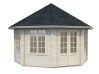 Palmako Pavillon HANNA 14,1 m² - Ø 421 cm, 44 mm, ISO, inkl. Fußboden 19 mm * natur + farbig *