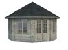 Palmako Pavillon HANNA 14,1 m² - Ø 421 cm, 44 mm, ISO, inkl. Fußboden 19 mm * natur + farbig *