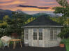 Palmako Pavillon HANNA 14,1 m² - Ø 421 cm, 44 mm, ISO, inkl. Fußboden 19 mm * natur + farbig *