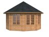 Palmako Pavillon HANNA 14,1 m² - Ø 421 cm, 44 mm, ISO, inkl. Fußboden 19 mm * natur + farbig *