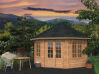Palmako Pavillon HANNA 14,1 m² - Ø 421 cm, 44 mm, ISO, inkl. Fußboden 19 mm * natur + farbig *