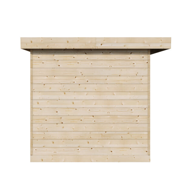 Aussensauna/Saunahaus ANITA 209,5 x 211,6 cm / inkl. selbstklebender EPDM-Bahn / Bausatz / Fichte natur