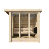 Aussensauna/Saunahaus ANITA 209,5 x 211,6 cm / inkl. selbstklebender EPDM-Bahn / Bausatz / Fichte natur