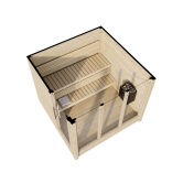 Aussensauna/Saunahaus ANITA 209,5 x 211,6 cm / inkl. selbstklebender EPDM-Bahn / Bausatz / Fichte natur