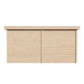 Aussensauna/Saunahaus ANITA 2-Raum  417,2 x 215,8 cm / inkl. selbstklebender EPDM-Bahn / Bausatz / Fichte natur