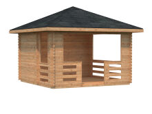 Palmako Pavillon JULIE 10,5 m²  - 330x330 cm, 28 mm, inkl. Fußboden *natur + farbig *