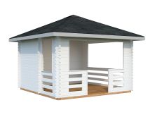 Palmako Pavillon JULIE 10,5 m²  - 330x330 cm, 28 mm, inkl. Fußboden *natur + farbig *