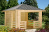 Palmako Pavillon JULIE 10,5 m²  - 330x330 cm, 28 mm, inkl. Fußboden *natur + farbig *