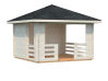 Palmako Pavillon JULIE 10,5 m²  - 330x330 cm, 28 mm, inkl. Fußboden *natur + farbig *
