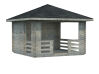 Palmako Pavillon JULIE 10,5 m²  - 330x330 cm, 28 mm, inkl. Fußboden *natur + farbig *