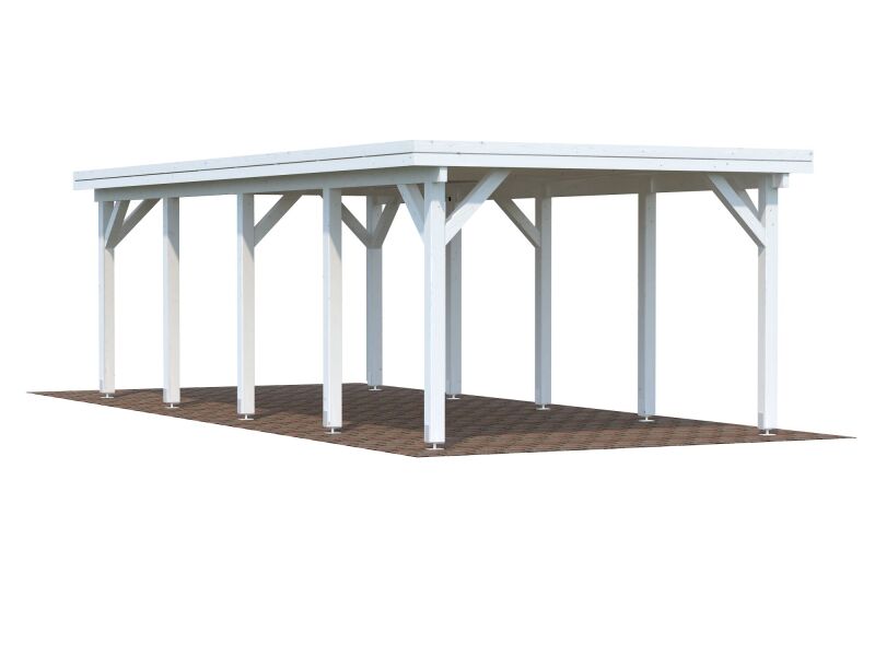 Palmako Carport KARL 23,1 m² - 315x732 cm, Leimholz-Pfosten 12x12 cm * natur + farbig *