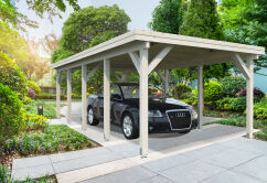 Palmako Carport KARL 23,1 m² - 315x732 cm, Leimholz-Pfosten 12x12 cm * natur + farbig *