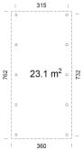 Palmako Carport KARL 23,1 m² - 315x732 cm, Leimholz-Pfosten 12x12 cm * natur + farbig *