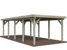 Palmako Carport KARL 23,1 m² - 315x732 cm, Leimholz-Pfosten 12x12 cm * natur + farbig *
