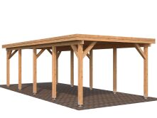 Palmako Carport KARL 23,1 m² - 315x732 cm, Leimholz-Pfosten 12x12 cm * natur + farbig *