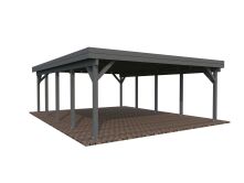 Palmako Carport KARL 40,6 m² - 555x732 cm, Leimholz-Pfosten 12x12 cm * natur + farbig *