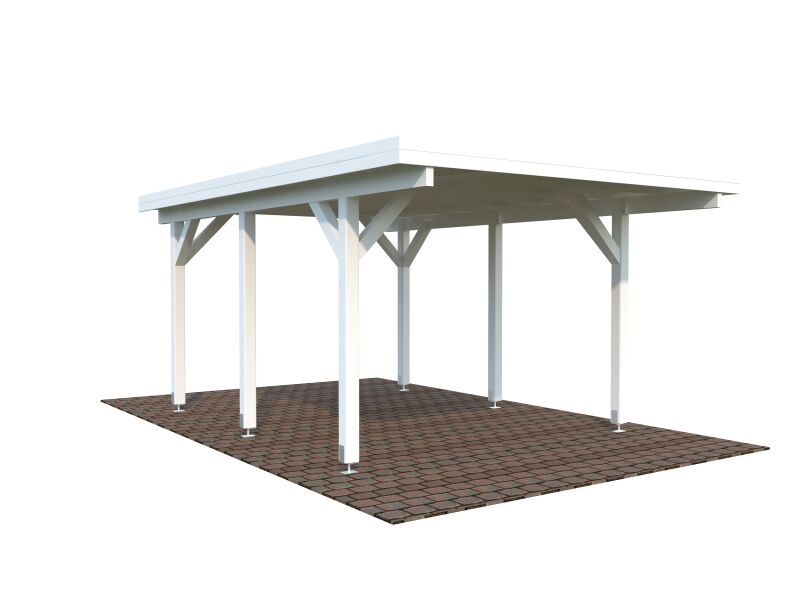 Palmako Carport KARL 11,7 m² - 315x372 cm, Leimholz-Pfosten 12x12 cm * natur + farbig *