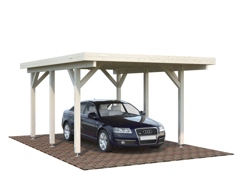 Palmako Carport KARL 11,7 m² - 315x372 cm, Leimholz-Pfosten 12x12 cm * natur + farbig *