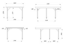 Palmako Carport KARL 11,7 m² - 315x372 cm, Leimholz-Pfosten 12x12 cm * natur + farbig *