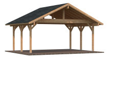 Palmako Doppelcarport ROBERT 20,6 m²  555x372 cm, 12x12 Pfosten, lackiert weiß (9016) + weiß (9016)