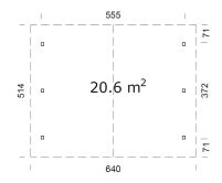 Palmako Doppelcarport ROBERT 20,6 m²  555x372 cm,...