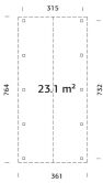 Palmako Einzelcarport ROBERT 23,1 m²  315x732 cm, 12x12 Pfosten, natur + farbig