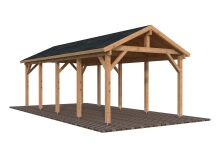 Palmako Einzelcarport ROBERT 23,1 m²  315x732 cm, 12x12 Pfosten, natur + farbig