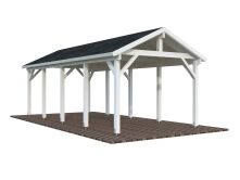 Palmako Einzelcarport ROBERT 23,1 m²  315x732 cm, 12x12 Pfosten, natur + farbig
