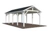 Palmako Einzelcarport ROBERT 23,1 m²  315x732 cm, 12x12 Pfosten, natur + farbig