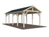 Palmako Einzelcarport ROBERT 23,1 m²  315x732 cm, 12x12 Pfosten, natur + farbig
