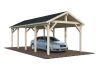 Palmako Einzelcarport ROBERT 23,1 m²  315x732 cm, 12x12 Pfosten, natur + farbig