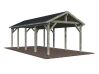 Palmako Einzelcarport ROBERT 23,1 m²  315x732 cm, 12x12 Pfosten, natur + farbig