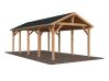 Palmako Einzelcarport ROBERT 23,1 m²  315x732 cm, 12x12 Pfosten, natur + farbig