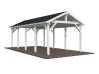 Palmako Einzelcarport ROBERT 23,1 m²  315x732 cm, 12x12 Pfosten, natur + farbig