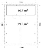 Palmako Doppelcarport ROBERT 40,6 m² mit Geräteraum  555x732 cm, 12x12 Pfosten, hellbraun imprägniert