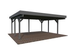 Palmako Carport KARL 20,6 m² - 555x372 cm, Leimholz-Pfosten 12x12 cm, weiß grundiert