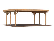 Palmako Carport KARL 20,6 m² - 555x372 cm, Leimholz-Pfosten 12x12 cm, weiß grundiert