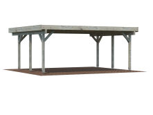 Palmako Carport KARL 20,6 m² - 555x372 cm, Leimholz-Pfosten 12x12 cm, weiß grundiert